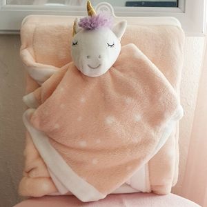 Baby Blanket with Security Unicorn Plush small